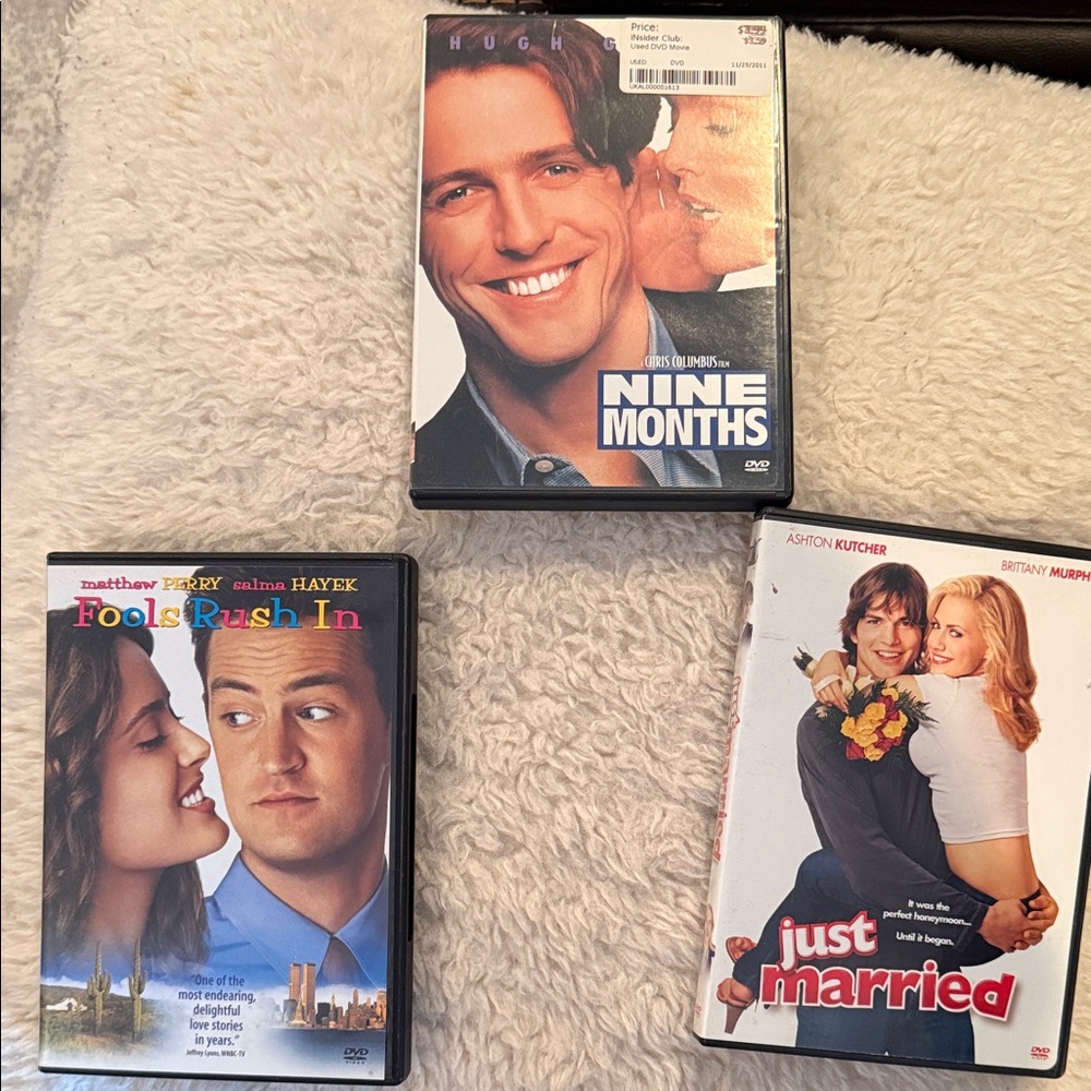 Romantic Comedy DVD Lot - Nine Months, Fools Rush In, Just Married